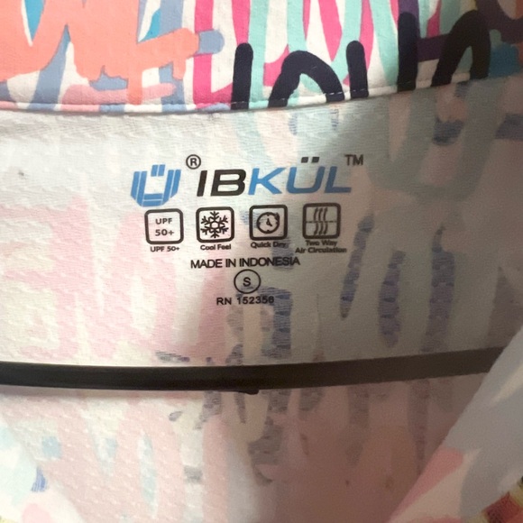 IBKUL Small UPF50  Cooling Golf Tennis Pink Orange Long Sleeve Shirt - Picture 5 of 8